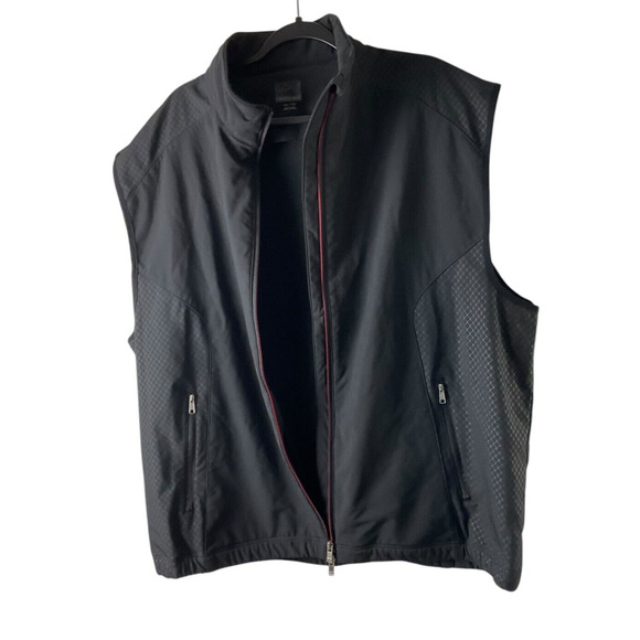 Greg Norman XXL Mens Black Diamond Pattern Full Zip Vest with Pockets - Picture 9 of 11